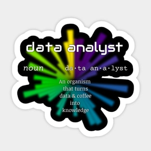 Data Analyst Dictionary Definition | Polar Chart Black Sticker